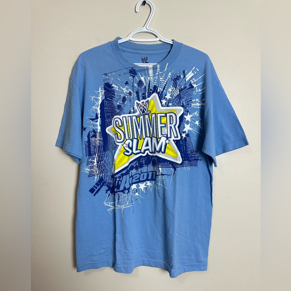 WWE Size L Authentic Blue T-Shirt